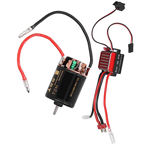 Alomejor Langlebiger 540 Gebürsteter Motor 360A ESC für Shortcours -LKW, Flexible Schweißoptionen, Schwarzer Roter Motor für für (55T) von Alomejor