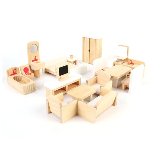 Alomejor Miniatur - Rollenspiel Spielen vor, Möbelspielzeug für, Einschließlich Tische, Stühle, Sofas, Betten Alomejor Miniatur - Rollenspiel Spielen vor, Möbelspielzeug für, Einschließlich Tische, Stühle, Sofas, Betten von Alomejor