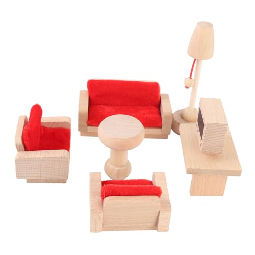 Alomejor Miniatur Wohnzimmermöbelset, Puppenhaus -Sofa, Tee Tisch, Lampe, Fernseher, Runder Tisch Alomejor Miniatur Wohnzimmermöbelset, Puppenhaus -Sofa, Tee Tisch, Lampe, Fernseher, Runder Tisch von Alomejor