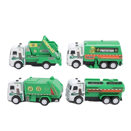 Alomejor Müllwagen Spielzeugset, 4 -teilige Plastik -Sanitärfahrzeuge, Pädagogische Rollenspielspielzeug für Kleinkinder 3,4,5,6 Jahre von Alomejor