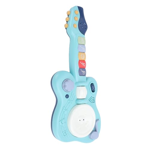 Alomejor Multifunktionale Bildungsgitarre für, Lebendiges Cartoon -Design mit Interaktivem Gitarrenmusikspielzeug für Kleinkinder (Blue) von Alomejor