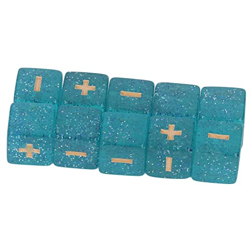 Alomejor Premium Plastic Plus Minus Zeichenwürfztet - 20 Prozent Mathematik Operation Dices für Kindererziehung und Unterhaltung (Transparentes Hellblau) von Alomejor