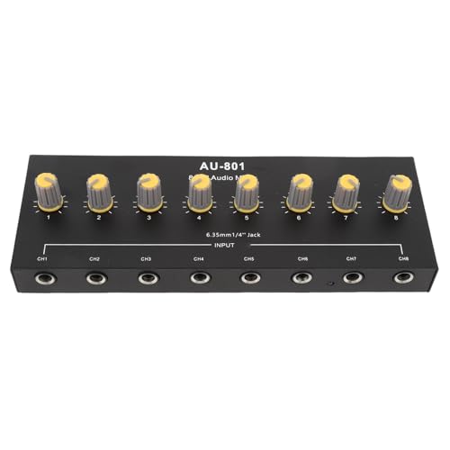 Alomejor Professioneller Tragbarer Soundmixer mit 8 Eingangskanälen für den Heimgebrauch, Aluminium -Legierungs -Musikinstrumentenmixer für Multi Tastatur Setups von Alomejor