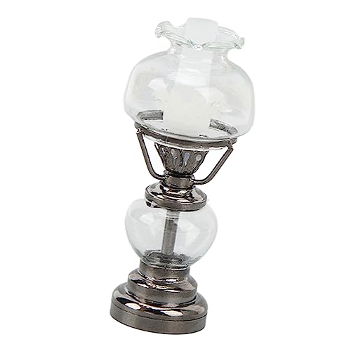 Alomejor Puppenhaus-Kerzenlampe Im Maßstab 1:12, Vintage-Miniatur-Kerzenleuchte mit Batterie für Wohnzimmer, Schlafzimmer, Esszimmer, Nähzimmer-Dekoration (Black) von Alomejor