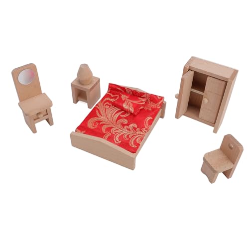 Alomejor Puppenhausmöbel mit Miniaturzubehör, Kinderspielzeug für Schlafzimmer, Wohnzimmer, Wohnzimmer Alomejor Puppenhausmöbel mit Miniaturzubehör, Kinderspielzeug für Schlafzimmer, Wohnzimmer, Wohnzimmer von Alomejor