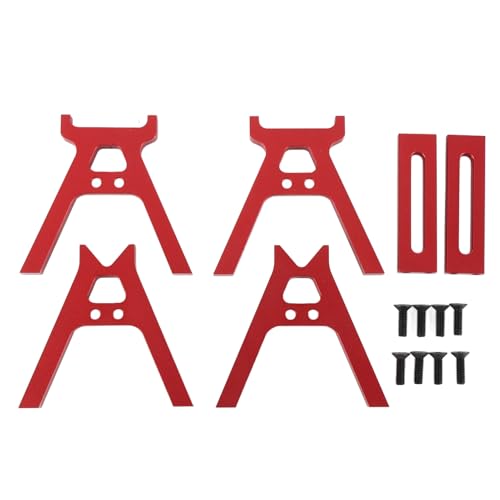 Alomejor RC -Autodellstandslegierung mit Einstellbaren Winkeln Feine Bearbeitung für 1/24 1/18 RC -Auto Reifenschutzschutzrahmen (Rot) von Alomejor