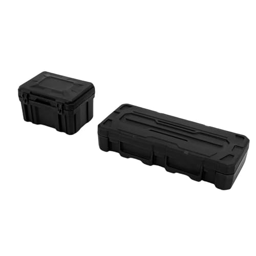 Alomejor RC -Autogepäckkoffer Hochsimuliertes Design -Werkzeugbox Set, Ausgearbeitetes Exquisites ABS Material für Modellspieler, Retro Style Aufkleber für die Dekoration (Black) von Alomejor