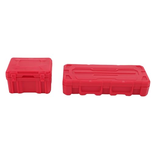 Alomejor RC -Autogepäckkoffer Hochsimuliertes Design -Werkzeugbox Set, Ausgearbeitetes Exquisites ABS Material für Modellspieler, Retro Style Aufkleber für die Dekoration (Rot) von Alomejor