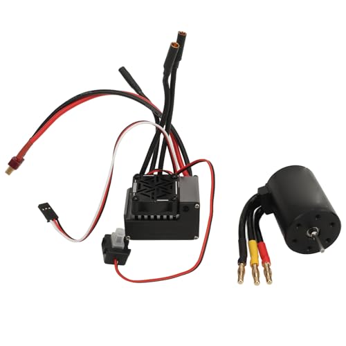 Alomejor RC Bürstenloser Motor ESC Combo 3650 Bürstenloser Motor 60A ESC -Combo -Set mit T Stecker und Adapter für 1/10 RC Auto. (4300KV) von Alomejor