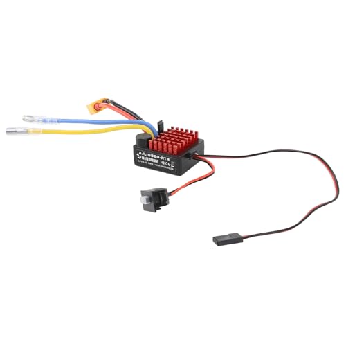 Alomejor RC Car Brushed ESC 60A Geschwindigkeitsregler mit XT60 Stecker Überhitzungsschutz für 540 550 750 Brushed Motor von Alomejor