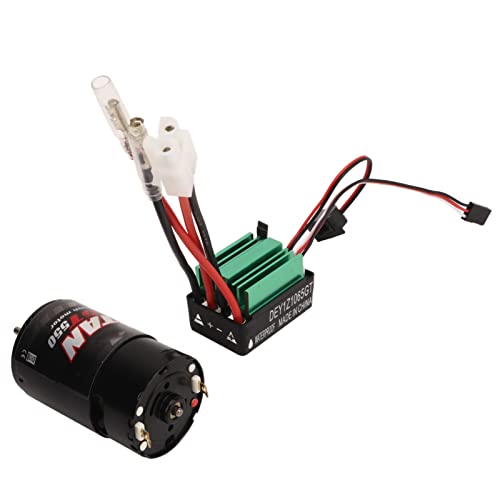 Alomejor RC Car Brushed Motor ESC, 550 Brushed Motor 65A ESC mit Weißem Stecker für RC Car Boat Crawler Modifikation (55T) von Alomejor
