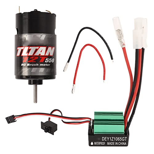 Alomejor RC Car Brushed Motor ESC 550 Brushed Motor Wasserdichter 65A Brushed ESC für RC Car Boat (12T) von Alomejor