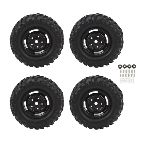 Alomejor RC-Crawler-Reifen, 1,9-Zoll-Gummi-Universalreifen für Axiale Ferngesteuerte Autos mit Kunststofffelge für HSP Redcat (Black) von Alomejor