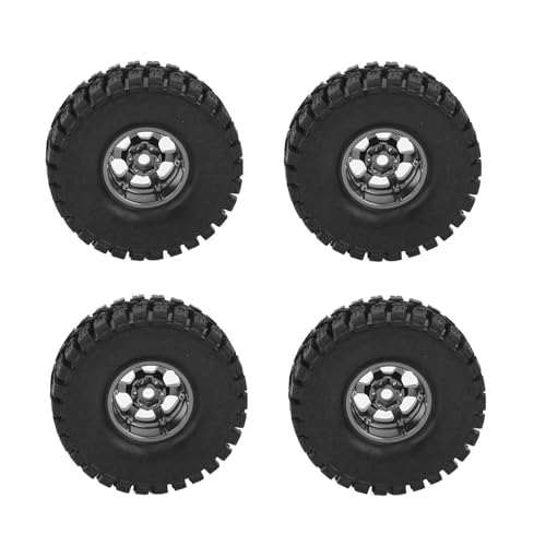 Alomejor RC Crawler Reifen 1,9 Zoll Gummireifen für SCX10 1/10 Autos mit Aluminiumlegierungsfelge, Passend für 1/10 Autos (Titan) von Alomejor