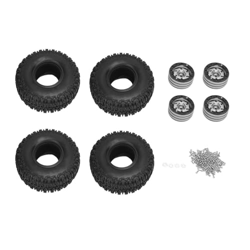 Alomejor RC Crawler Wheel Hubs Set 4PCS RC Crawler Wheel Tyre Set mit Einzigartigem Scimitar -Design Passt für Verschiedene Stabilität und Steuerung für Verbesserte Stabilität und von Alomejor