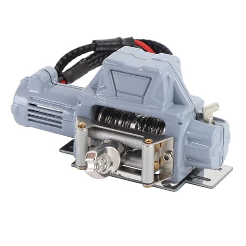 Alomejor RC Crawler Winch Metall Simulierte Leistung RC Winch für SCX10 1/10 Scale Crawler Car, Einfache Installation, Metallmaterial (Gray) von Alomejor