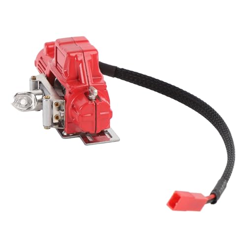 Alomejor RC Crawler Winch Metall Simulierte Leistung RC Winch für SCX10 1/10 Scale Crawler Car, Einfache Installation, Metallmaterial (Rot) von Alomejor