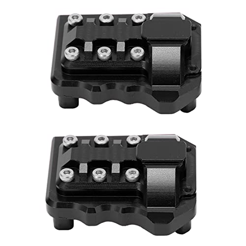 Alomejor RC Langlebige Leichtweißdifferentialgehäuseabdeckung für 1/10, Hochfestigkeitsgetriebe Gehäuseabdeckung, Aluminiumlegierung RC Heckabdeckung für -Zubehör (Black) von Alomejor