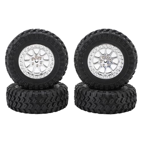 Alomejor RC -Pickup -LKW -Reifen, Stilvolle und Schicke Robustes Gummi -Material mit Haltbarkeit und Langlebigkeit für MN82 LC79 RC -Autos (Silver) von Alomejor