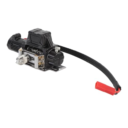 Alomejor RC Simulation Winde, RC Raupen Wicht Ersatz Hochfeste SCX10 Maßstab Metall RC Winde für 1/10 Maßstab RC Raupen Wagen (Black) von Alomejor