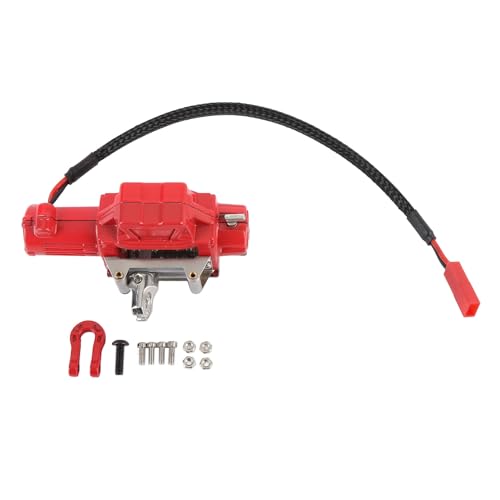 Alomejor RC Simulation Winde, RC Raupen Wicht Ersatz Hochfeste SCX10 Maßstab Metall RC Winde für 1/10 Maßstab RC Raupen Wagen (Rot) von Alomejor