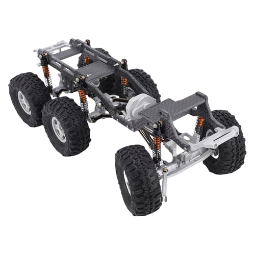 Alomejor Rahmen des Chassis von Verbundmaterialien, Die Gegen Die Axiale SCX24 -RC -LKW Verbesserung Resistent Sind Die Stabilitätsstabilität der Stabilität (schwarzes Silber) von Alomejor