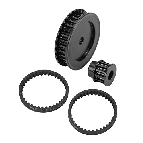Riemenantrieb-Getriebesystem, Realistisches RC-Riemenantriebsrad 12T 30T, Verschleißfester Ersatz für RC-Crawler-Car-Upgrade-DIY-Teile (Schwarz) von Alomejor