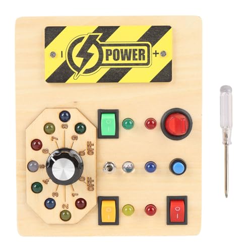Alomejor Sensory Board Switch Toy, Premium -Holzlichtschalter Simulation Board Early Learning Circuit Spielzeug für 2,3,4,5,6 -Jährige - Alomejor Sensory Board Switch Toy, Premium -Holzlichtschalter Simulation Board Early Learning Circuit Spielzeug für 2,3,4,5,6 -Jährige - von Alomejor