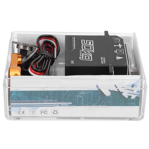 Alomejor Servo Digital Uncorned Servo 50 Kg Hohes Drehmoment in Teelloser Stahlgrenage für 1/10 1/8 RC -Bootsauto, Frisches Design, Kaution -freier Motor, Ersatzstahlausrüstung, Angepasst an das RC Alomejor Servo Digital Uncorned Servo 50 Kg Hohes Drehmoment in Teelloser Stahlgrenage für 1/10 1/8 RC -Bootsauto, Frisches Design, Kaution -freier Motor, Ersatzstahlausrüstung, Angepasst an das RC von Alomejor