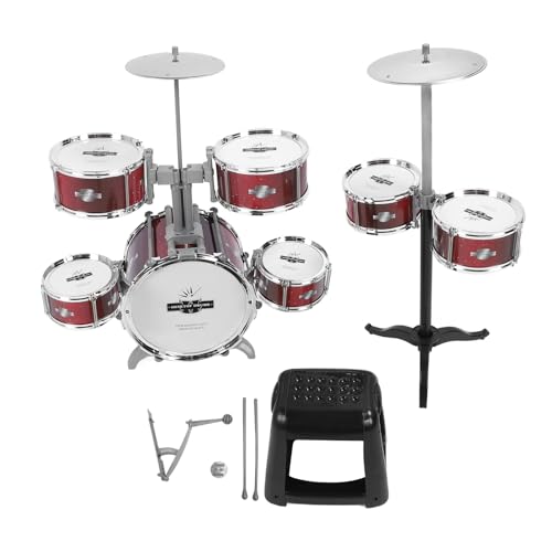Alomejor Set Jazz Kit Musikinstrument Spielzeug Percussion Set mit Sicherem Bauchmuskeln für Junge Spieler, um Ihr Musikalisches Talent zu Inspirieren von Alomejor