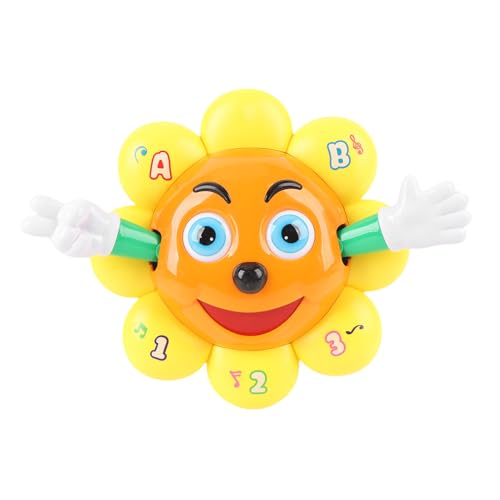 Alomejor Sonnenblumenspielzeug, Multifunktionales Kind Elektrisches Sonnenblumen -Musikspielzeug mit Rotierendem Design Leuchten von Alomejor