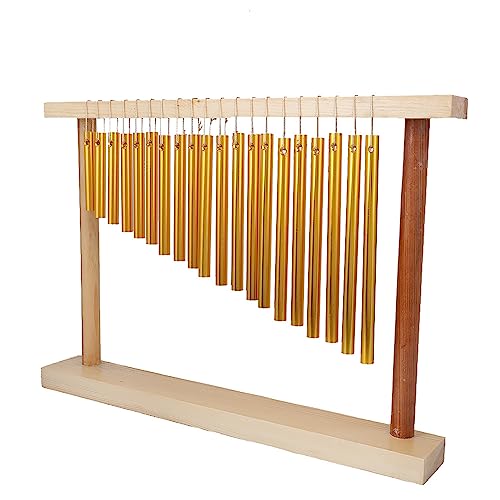 Alomejor Tisch Windglotz Handgefertigtes 20-Ton-Percussion-Instrument für Musikausbildung Massives Holz Wind Glocken für Kinderprogramme und Entspannung von Alomejor