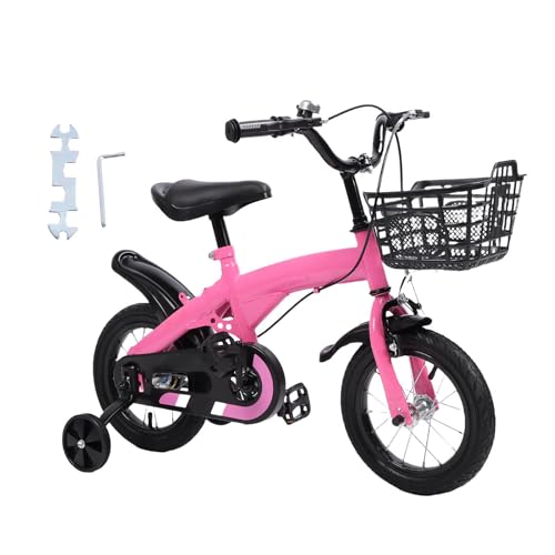 Alomejor -Trainingrad, 12 Zoll Rosa Einstellbares Kleinkindrad für 3- Bis 10 -Jährige Im Freien Im Freien Geeignet von Alomejor