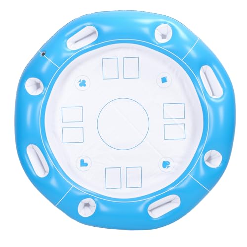 Alomejor Übergroßer Runder Poolschwimmentisch, PVC Aufblasbare Wasserkartenkartenkartentisch für Schwimmbäder, Strände und Draußen von Alomejor