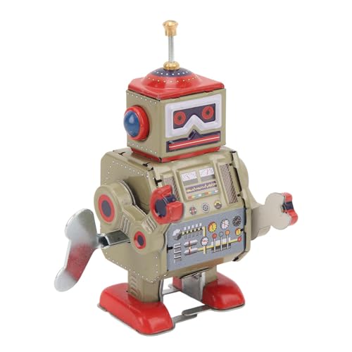 Alomejor Vintage Metall-Roboter-Aufziehspielzeug Zum Sammeln, Handgefertigtes Uhrwerk-Spielzeug für Geburtstagsgeschenk-Dekoration, Einzigartiges Design für Bars, Bekleidungsgeschäfte, von Alomejor