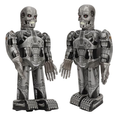 Alomejor Vintage Totenkopf-Roboter-Walking-Aufziehspielzeug aus Weißblech mit Details, Geeignet für Bars, Bekleidungsgeschäfte, Cafés und Privathäuser von Alomejor