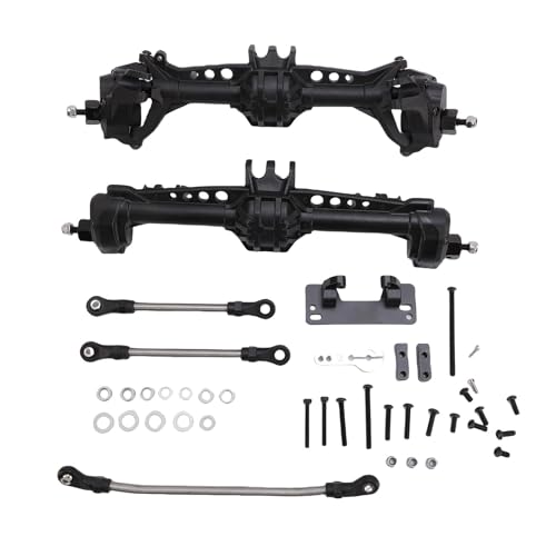 Alomejor Vorder- und Hinterachse, Nylon Optimierte Lenk -RC -Achse -Aktualisierungs -Kit für 1:10 RC Crawler Austausch (Black) von Alomejor