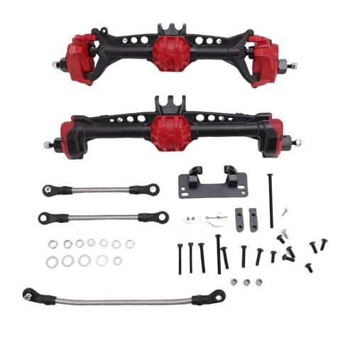 Alomejor Vorder- und Hinterachse, Nylon Optimierte Lenk -RC -Achse -Aktualisierungs -Kit für 1:10 RC Crawler Austausch (Schwarz Rot) von Alomejor