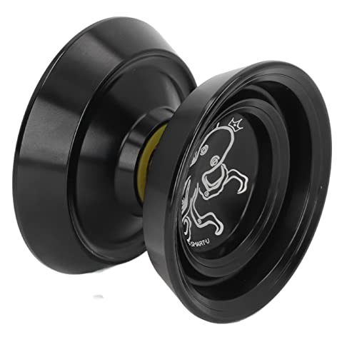 Alomejor Yoyo-Ball, Automatische Rückehr, Aluminiumlegierung, Fortjrittlich, Lichtbestätig, Exquisites Yoyo Mit Handschuh, 3 Saiten für die Wettbewerberb (Black) von Alomejor