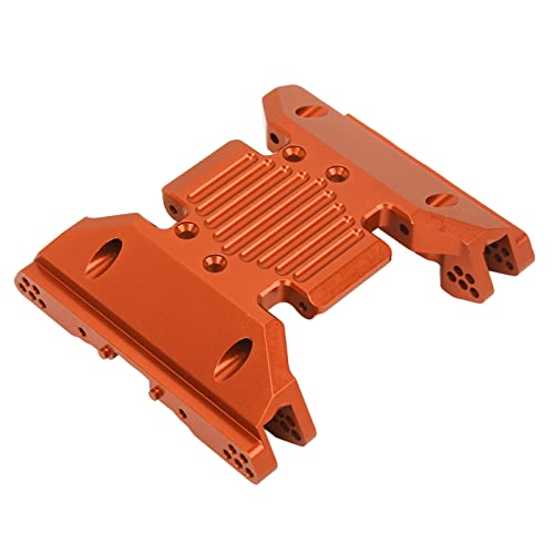Getriebebasis, CNC-Bearbeitung, Schwarz Eloxierte RC-Car-Getriebeplatte für SCX6 (Orange) von Alomejor