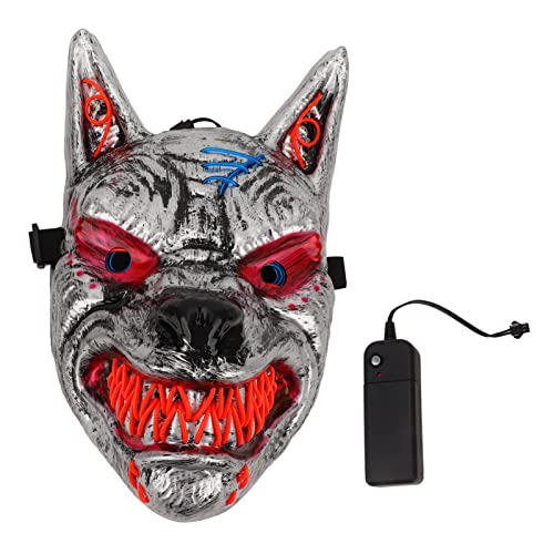 Halloween Wolfskopfmaske Anime Dämon LED Halloween Scary Wolf Maske für Kostümparty von Alomejor