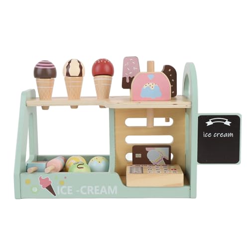 Hölzerne Eiscreme Set Play Food Accessoires Ice Cream Counter Shop Playset Förderer Geeignet für das Spielenspiel Hölzerne Eiscreme Set Play Food Accessoires Ice Cream Counter Shop Playset Förderer Geeignet für das Spielenspiel von Alomejor