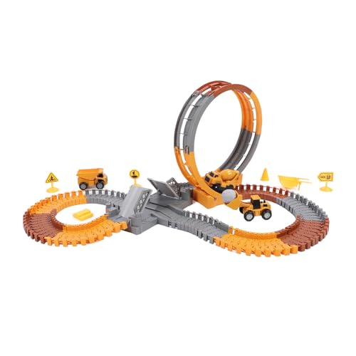 Kids Construction Race Track Set, Rennstrecke mit Simulationsautos für Endlosen Spaß und Bildungsspiel von Alomejor