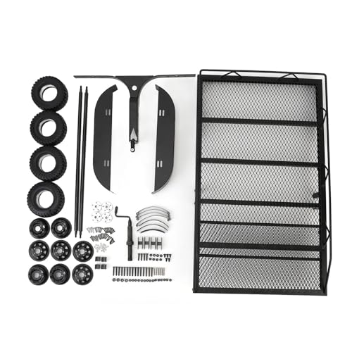 Metall-RC-Car-Anhänger, Große Kapazität mit Anti-Rutsch-Reifen für SCX10 CC01 D90. Cooles Aussehen, Geeignet für Verschiedene Modelle Metall-RC-Car-Anhänger, Große Kapazität mit Anti-Rutsch-Reifen für SCX10 CC01 D90. Cooles Aussehen, Geeignet für Verschiedene Modelle von Alomejor