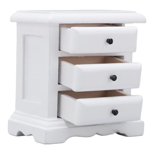 Mini Dollhouse Night Stand, 3 Schubladen Miniatur -Nachttisch für Wohnkultur Flexible Platzierung (1) von Alomejor