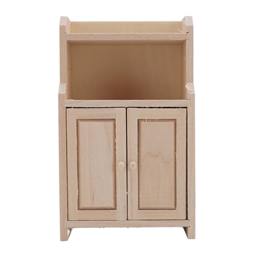 Mini -Garderobe, Vintage Dollhouse Garderobe mit Mehreren Fächern Hochsimulationsschrank für Puppen von Alomejor