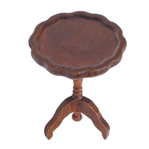 Miniaturpollhouse Endtisch Holz Runder Seite Tee Tisch mit Puppenhausmöbel Couchtisch für 1:12 Dollhouse Kaffee von Alomejor