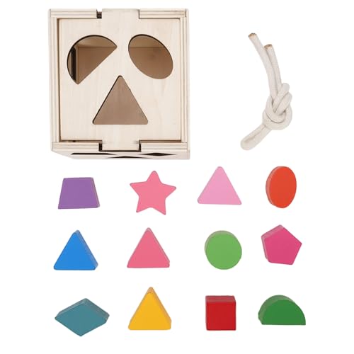Pineholzform Passendes Spielzeug, Holzform Matching Puzzle 13 Löcher Farbe Kognitiv für über 1 Jahr Alt von Alomejor