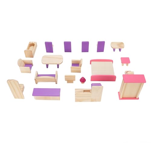 Puppenhausmöbel Spielzeugset, Bett, Garderobe, Schreibtischlampe, Toilette, TV -Schrank Miniaturpuppenhauszubehör Puppenhausmöbel Spielzeugset, Bett, Garderobe, Schreibtischlampe, Toilette, TV -Schrank Miniaturpuppenhauszubehör von Alomejor