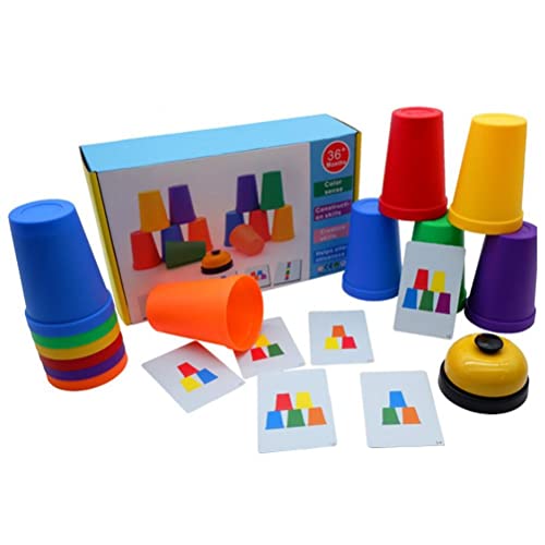 Quick Stacks Cups für Geschwindigkeitstraining, 12 Stapelbare Cups für Sport, Klassisches Interaktives Herausforderungsspiel fürund Partys (1) von Alomejor